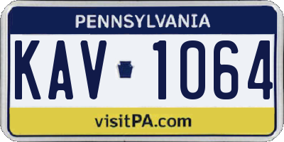 PA license plate KAV1064