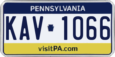 PA license plate KAV1066
