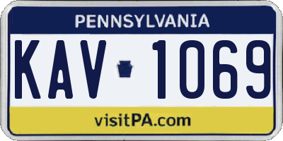 PA license plate KAV1069