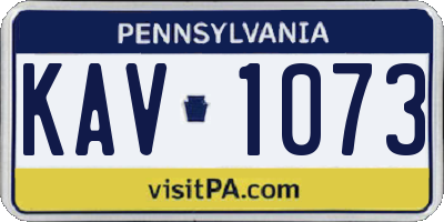 PA license plate KAV1073