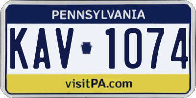 PA license plate KAV1074