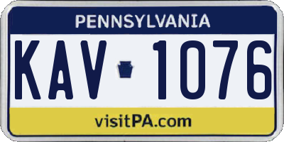 PA license plate KAV1076