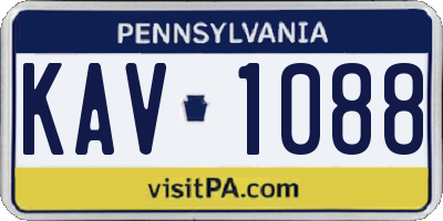 PA license plate KAV1088