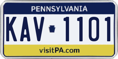 PA license plate KAV1101