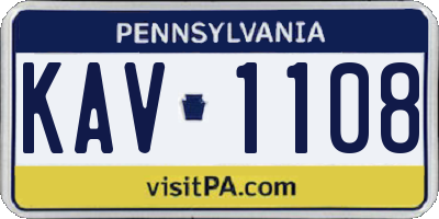 PA license plate KAV1108