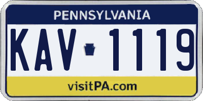 PA license plate KAV1119