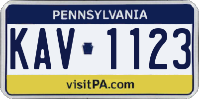 PA license plate KAV1123