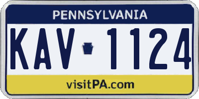 PA license plate KAV1124