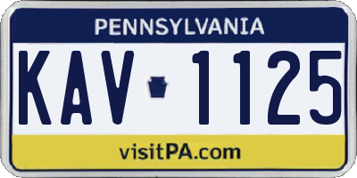 PA license plate KAV1125