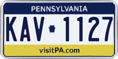 PA license plate KAV1127