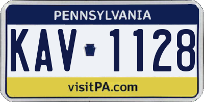 PA license plate KAV1128