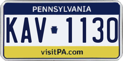 PA license plate KAV1130