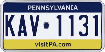 PA license plate KAV1131