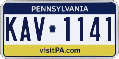 PA license plate KAV1141