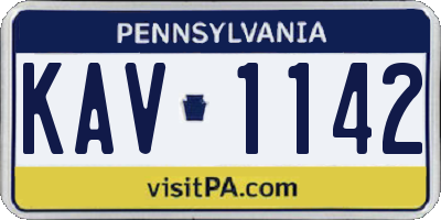 PA license plate KAV1142