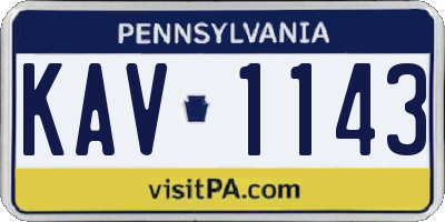 PA license plate KAV1143