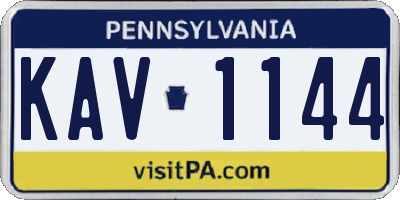 PA license plate KAV1144