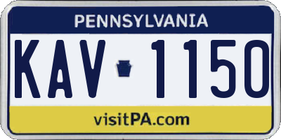PA license plate KAV1150