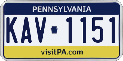 PA license plate KAV1151