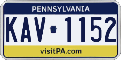 PA license plate KAV1152