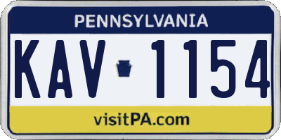 PA license plate KAV1154