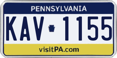 PA license plate KAV1155