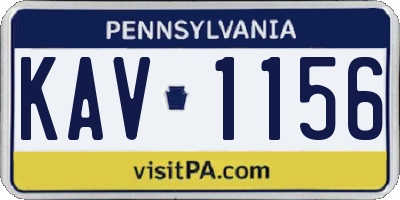 PA license plate KAV1156