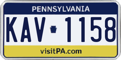 PA license plate KAV1158