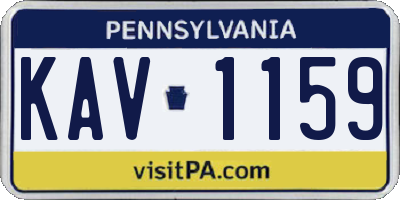 PA license plate KAV1159