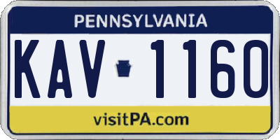 PA license plate KAV1160