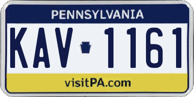 PA license plate KAV1161