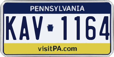 PA license plate KAV1164