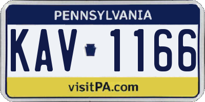 PA license plate KAV1166