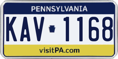 PA license plate KAV1168