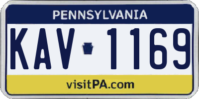 PA license plate KAV1169