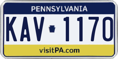 PA license plate KAV1170