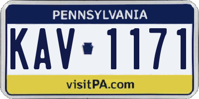 PA license plate KAV1171