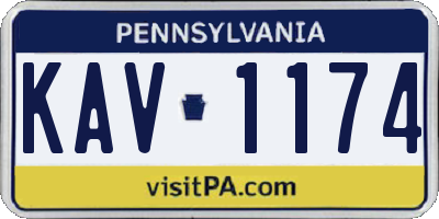 PA license plate KAV1174
