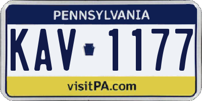 PA license plate KAV1177