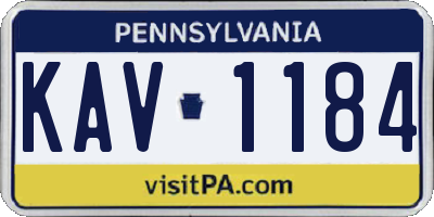 PA license plate KAV1184