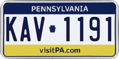 PA license plate KAV1191