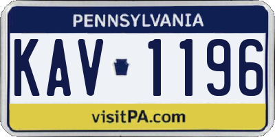 PA license plate KAV1196