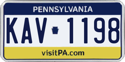 PA license plate KAV1198