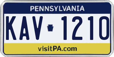 PA license plate KAV1210