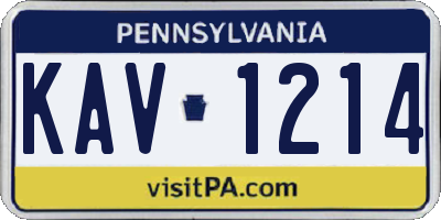 PA license plate KAV1214