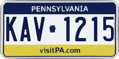 PA license plate KAV1215