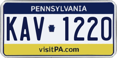 PA license plate KAV1220