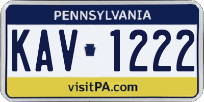PA license plate KAV1222