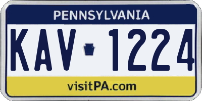 PA license plate KAV1224