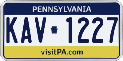 PA license plate KAV1227